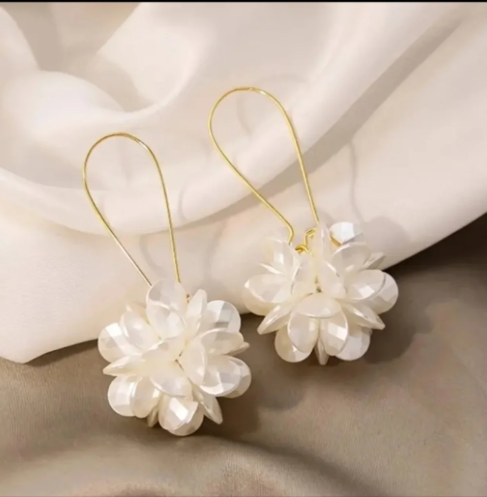 Elegant Pearl Floral Drop Earrings